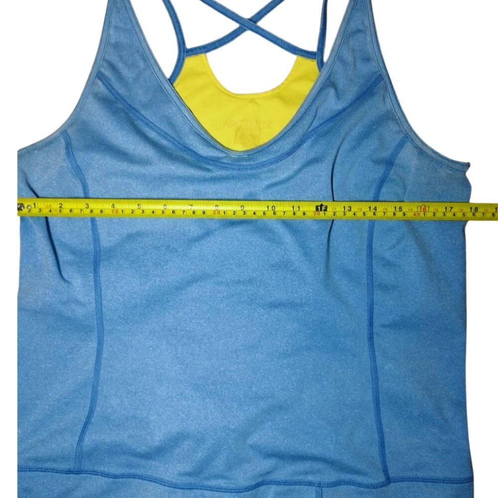 Arc'teryx Women's Senna Tank Top - Size Estimated L - Blue/Yellow, Built-in Bra - Picture 6 of 7
